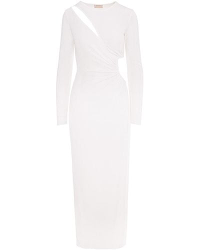ROSERRY Mykonos Lycra Cut Out Maxi Dresss In - White