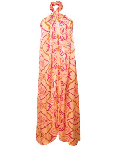[et cetera] WOMAN Delightful Sarong Style Halter Neck Dress - Orange