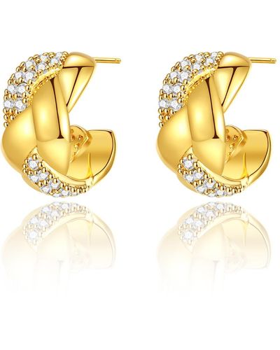 Classicharms Braided Design Cuff Hoop Earrings - Metallic