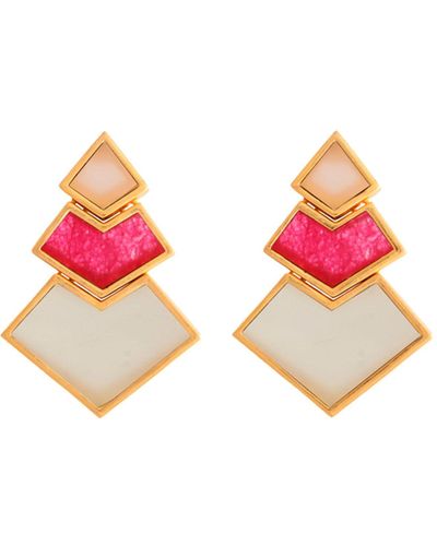 Lavani Jewels Pink, Fucsia & White Nefertiti Earrings