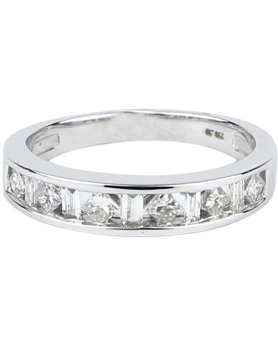 Artisan 18k Gold Natural Diamond Band Ring Handmade Jewelry - White