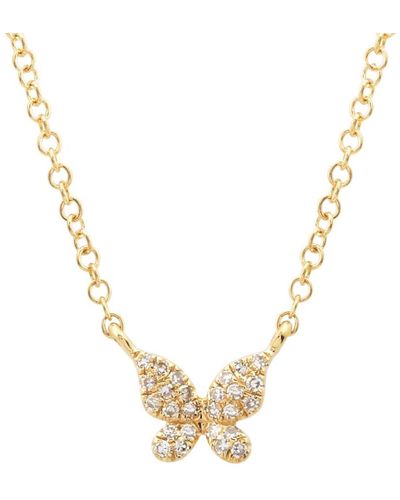 KAMARIA Mini Butterfly Necklace With Diamonds - Metallic