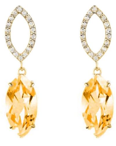 Augustine Jewels Citrine & Diamond Earrings - Metallic