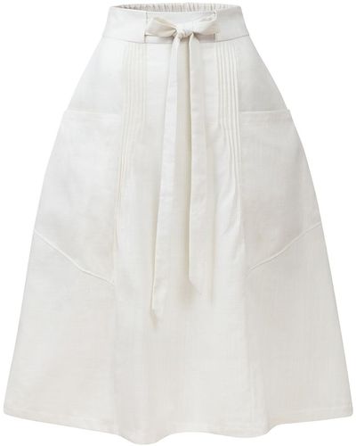 LA FEMME MIMI Off- Linen Skirt - White