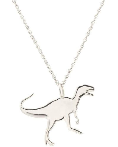 Kris Nations Oversized Dinosaur Necklace Sterling - Metallic