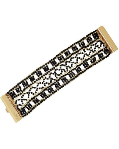 Lavish by Tricia Milaneze Black & Gold Clio Handmade Crochet Bracelet - Natural