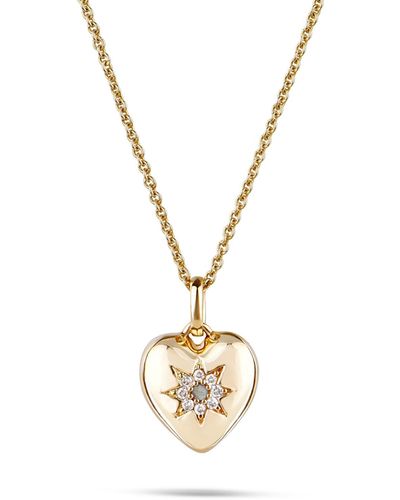Zohreh V. Jewellery Limited Edition Labradorite & Diamond Heart Pendant 9k - Metallic