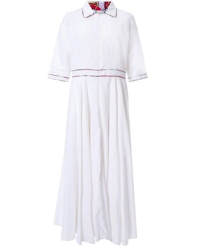 Winifred Mills Effie Maxi Linen Dress - White
