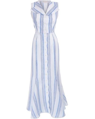 Sofia Tsereteli Sleeveless Linen Dress - Blue