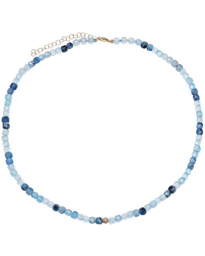 Soul Journey Jewelry Swirling Seas Aquamarine Necklace - Blue
