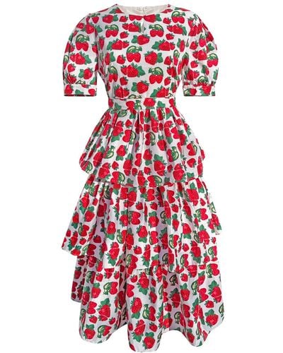 Madeleine Simon Studio Swedish Strawberry Summer Haus Dress - Red