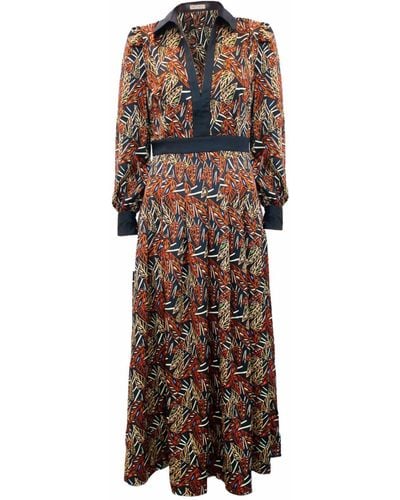 Traffic People Autumn's Calling Vice Maxi Dress - Brown