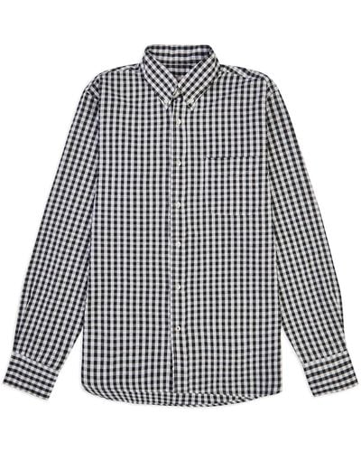 Burrows and Hare Gingham Button Down Shirt - Black