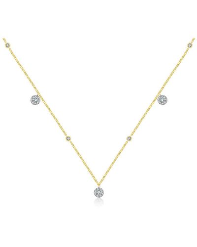 Genevieve Collection 18k Yellow Gold Round Shape Diamond Necklace / Choker - Metallic