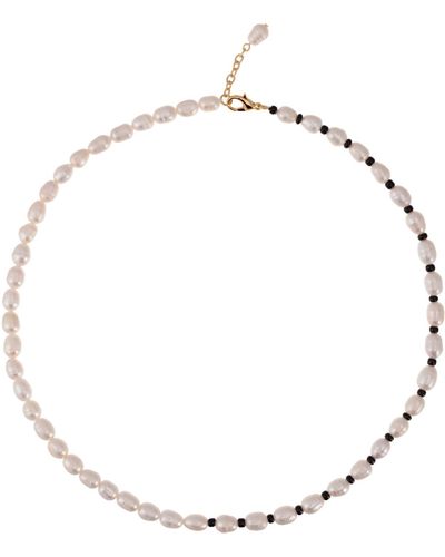 Talis Chains Monochrome Pearl Necklace - Metallic