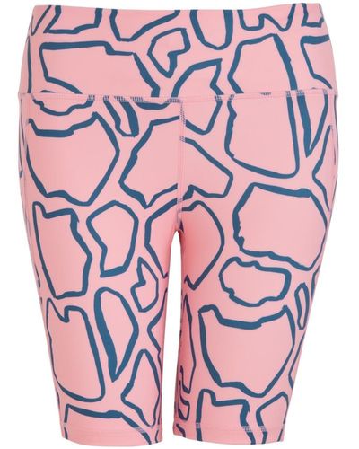 Perky Peach Pink Abstract Cycling Shorts