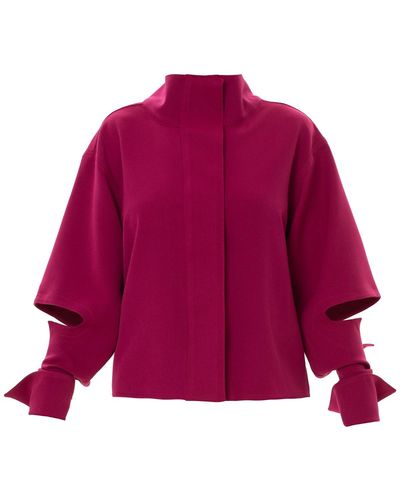 Julia Allert Designer Pink Cotton Shirt - Purple