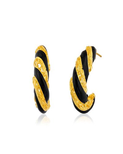 Milou Jewelry & Gold Hoop Earrings - Black