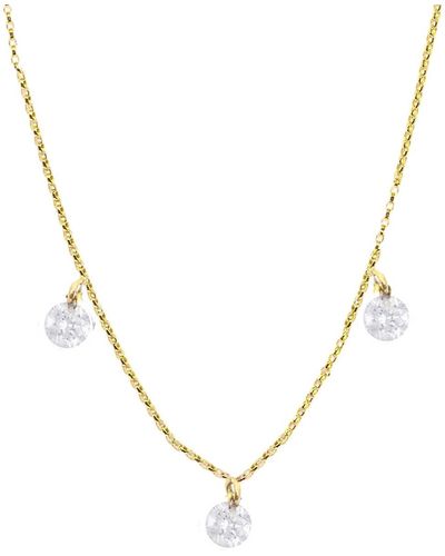 Lily Flo Jewellery Naked Lab Grown Diamond 3 Diamond Dangle Necklace - Metallic
