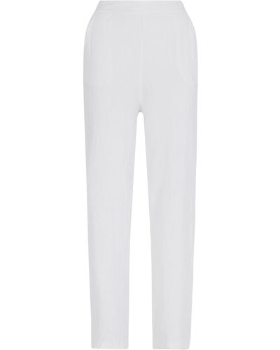 James Lakeland Wide Leg Linen Pants - White