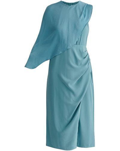 Paisie Detachable Cape Dress - Blue