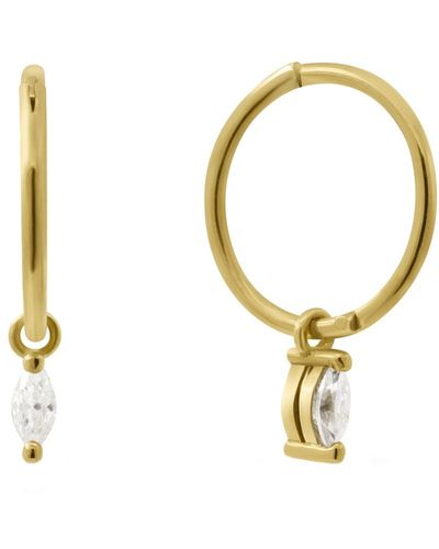 Lee Renee Moissanite Clicker Hoop Earrings - Metallic