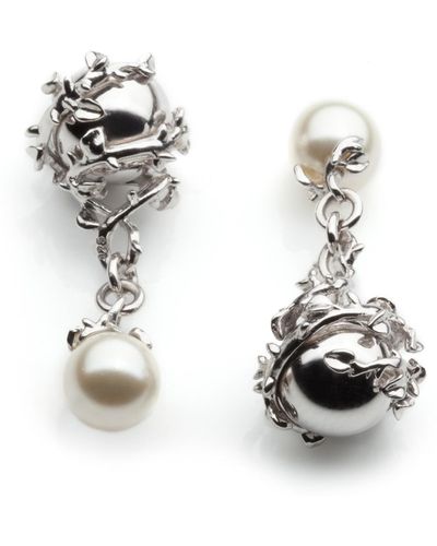 Kasun Orb & Ivory Pearl Cufflinks - Metallic