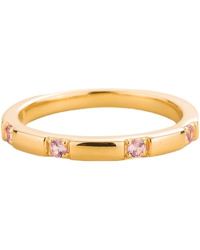 Juvetti Balans Ring In Pink Sapphire - Metallic