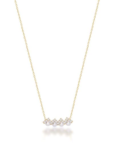 BY EDA DOGAN Balance Pearl Charm Necklace - Metallic