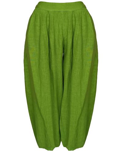 Haris Cotton Linen Balloon Pants - Green