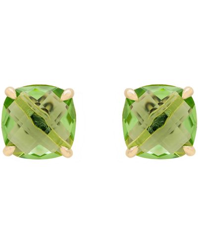 LÁTELITA London Empress Gemstone Stud Earrings Gold Peridot - Green