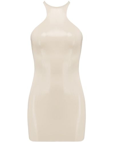 Elissa Poppy Latex Mini Dress - White