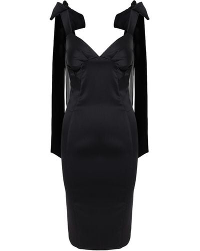 Framboise Missie Midi Cotton Dress - Black
