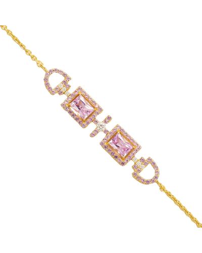 Juvetti Ciceris Gold Bracelet In Pink Sapphire & Diamond