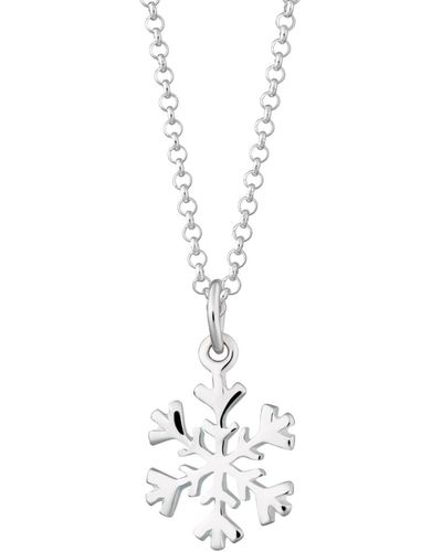 Lily Charmed Sterling Snowflake Necklace - Metallic