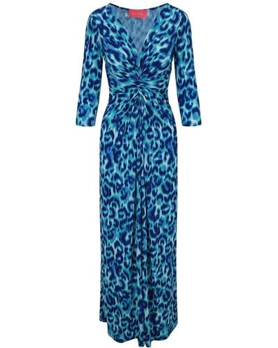 Beatrice von Tresckow Leopard Lola Maxi Dress - Blue