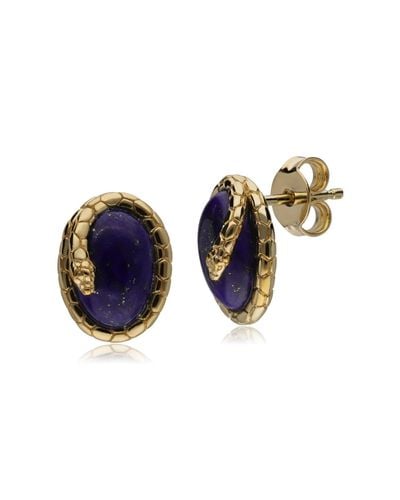 Gemondo Ecfewtm Lapis Lazuli Snake Stud Earrings - Blue