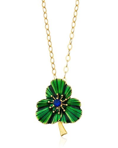 Milou Jewelry Three-leafed Clover Necklace - Green
