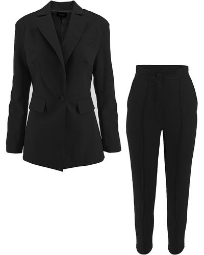 BLUZAT Slim Fit Suit - Black