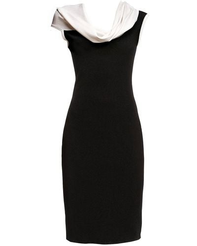 Rumour London Sophia Asymmetric Neckline Knitted Dress - Black