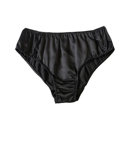 Soft Strokes Silk Pure Mulberry Silk Bikini Pantie - Black