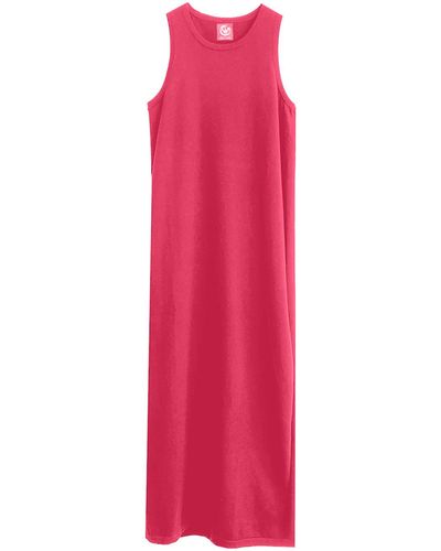 Zenzee Cotton Cashmere Maxi Dress With Side Slits - Pink