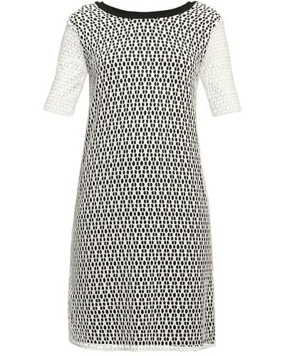 Rumour London Donna Lace Overlay Dress Sheer Sleeves - White