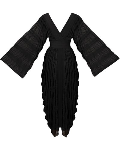Lily Phellera Calliope Kimono Evening Dress - Black