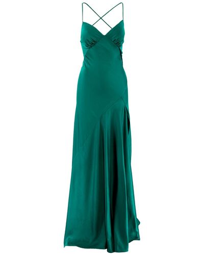 ROSERRY Seville Satin Maxi Dress In Emerald - Green