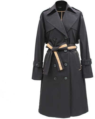 Smart and Joy Trench With Contrasting Belt - Black