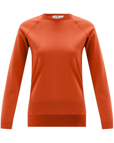 Peraluna Vanessa Slit Detailed Asymmetric Fine Pullover - Orange