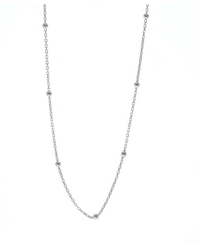 Spero London Bead Chain Sterling Satellite Necklace - White