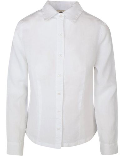 Haris Cotton Linen Long Sleeved Shirt With Darts - White