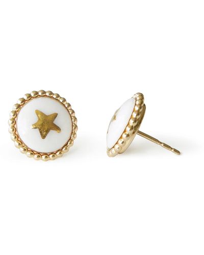 POPORCELAIN Gold Lustre Star Stud Earrings - Metallic